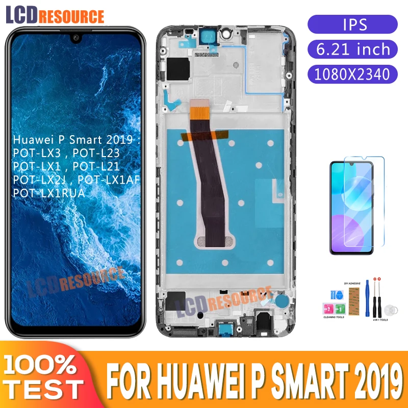 6 21 ''Оригинальный ЖК-дисплей для Huawei P Smart 2019 с сенсорным экраном дигитайзер в