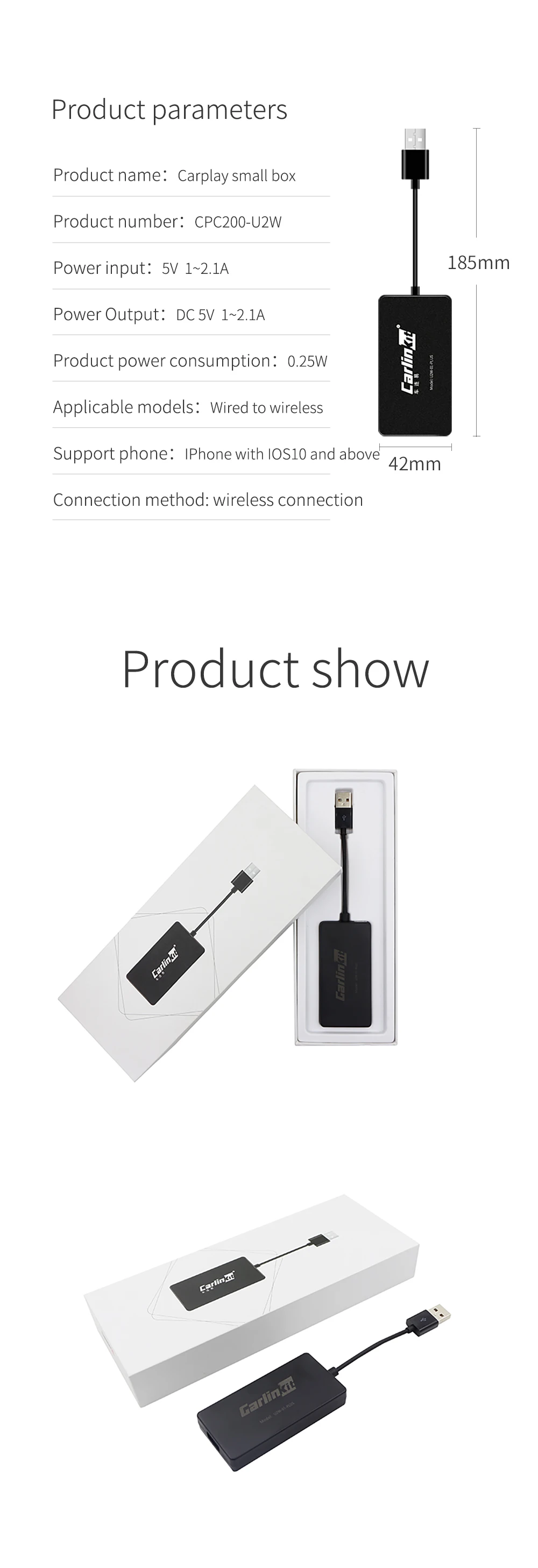 Carlinkit CarPlay беспроводной активатор USB ключ подходит автомобиль встроенный проводной CarPlay проводной беспроводной