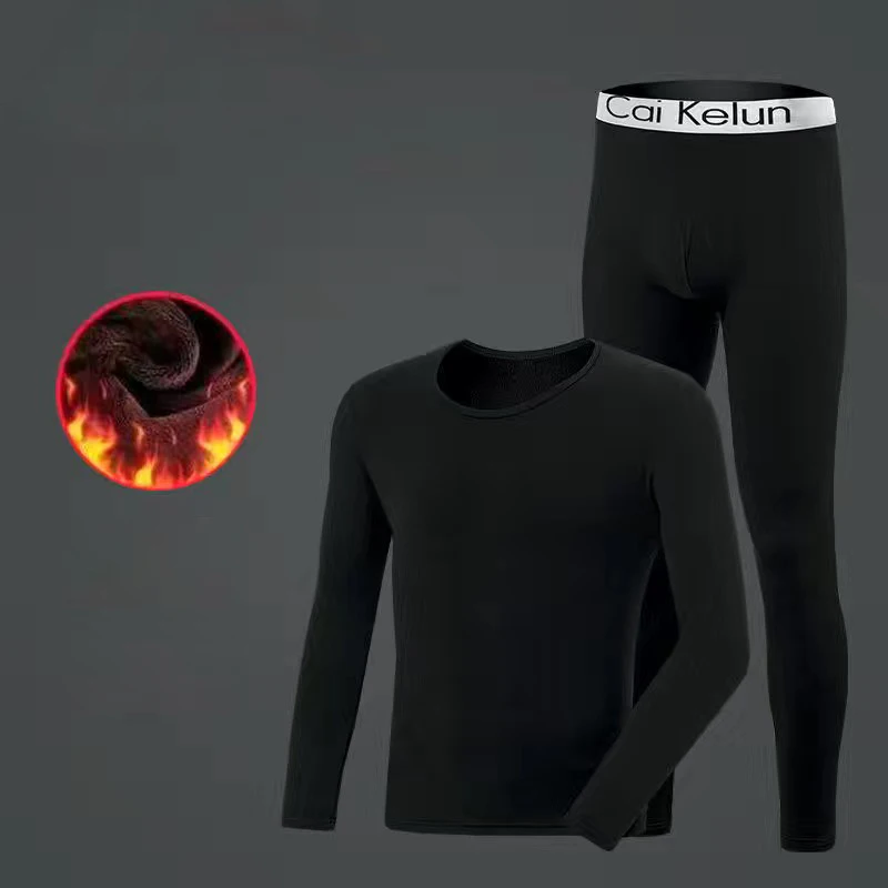 Men's Thermal Underwear Men Autumn Winter Long Johns Sets Fleece Warm Slim Round neck Male Underwear Set Plus Size 3XL