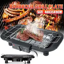 Smokeless Electric Pan Grill BBQ Stove Non-Stick Electric Griddle Barbecue Temperature Control 220V Portable for Home Outdoor