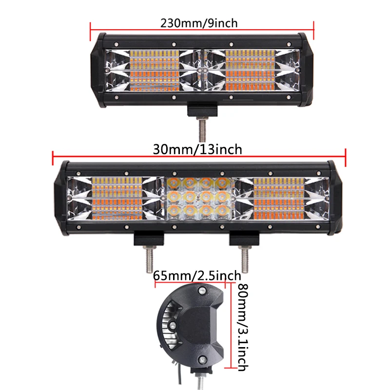 9 дюймов 144 Вт 13 180 Strobe Flash Автомобильный светодиодный рабочий светильник балка