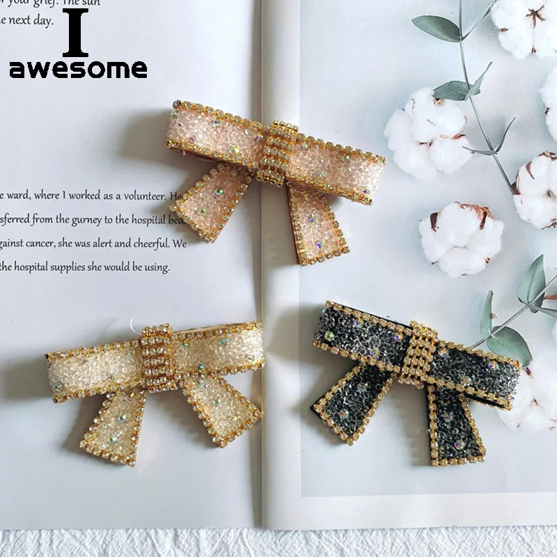 

Rhinestone DIY Handmade Bowtie Bridal Wedding Party Shoes Accessories For high Heels Flats Slipper Shoe Decorations flower