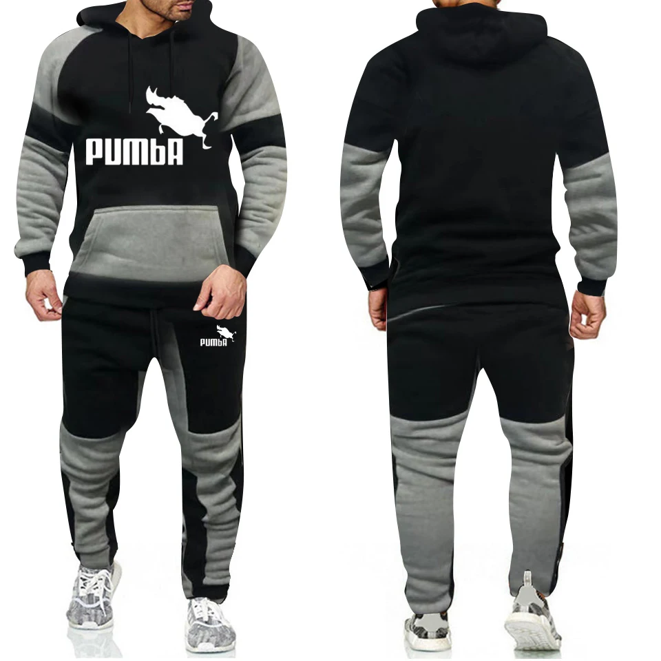 

Conjunto de roupa esportiva masculina, agasalho de corrida com listras, 2 peças, moletom + calça, moda outono e inverno 2019