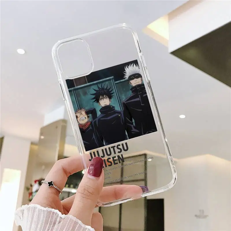 

Jujutsu Kaisen Satoru Gojo anime Phone Case Transparent Clear for iPhone 11 12 mini pro XS MAX 8 7 6 6S Plus X 5S SE XR 2020
