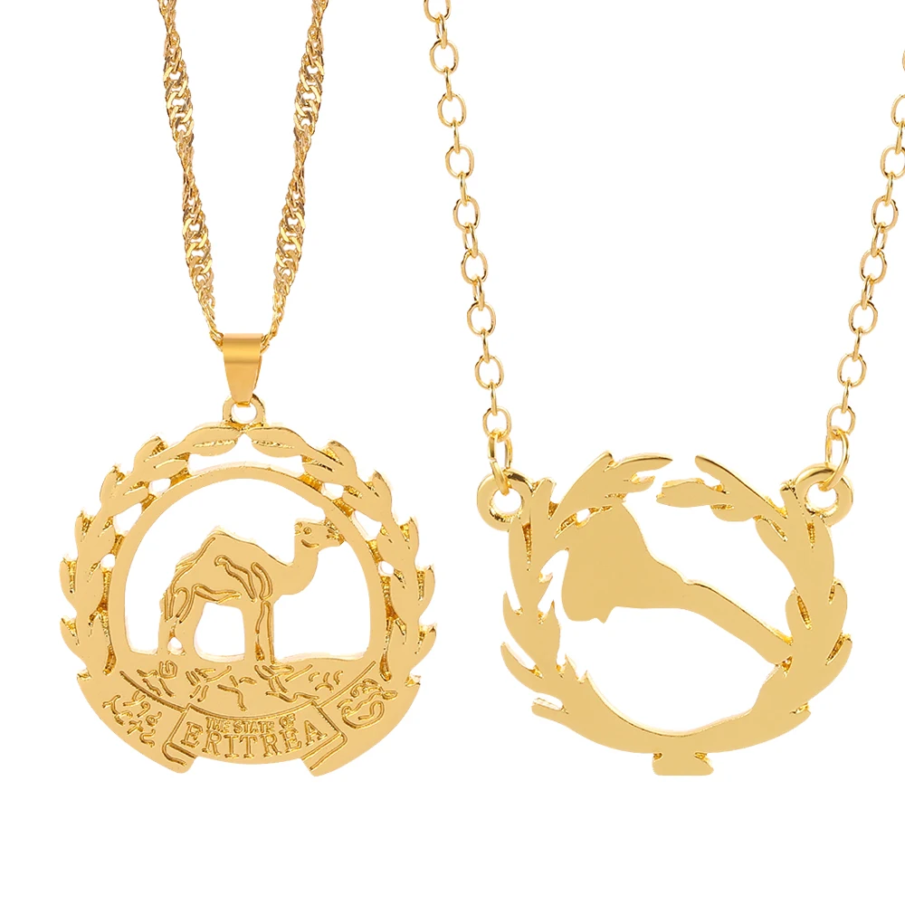 Карта Эритреи стандартные ожерелья для женщин и девушек золотистая цепочка в