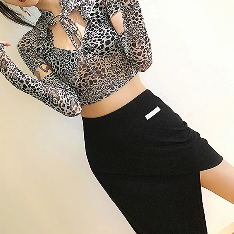 Женская Асимметричная короткая юбка в стиле пэчворк с Боковым Разрезом летние