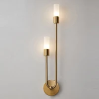 nordic minimalist modern wall lamp iron gold double heads acrylic home decor aisle hotel bedroom bedside indoor lighting 2021