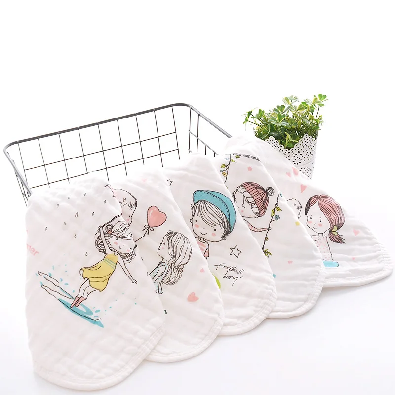 New Arrival Multi-Use Six layer 100% Muslin Cotton 5PC/LOT Soft Washed Handkerchief Towel Newborn Face Square Baby Bibs | Детская одежда