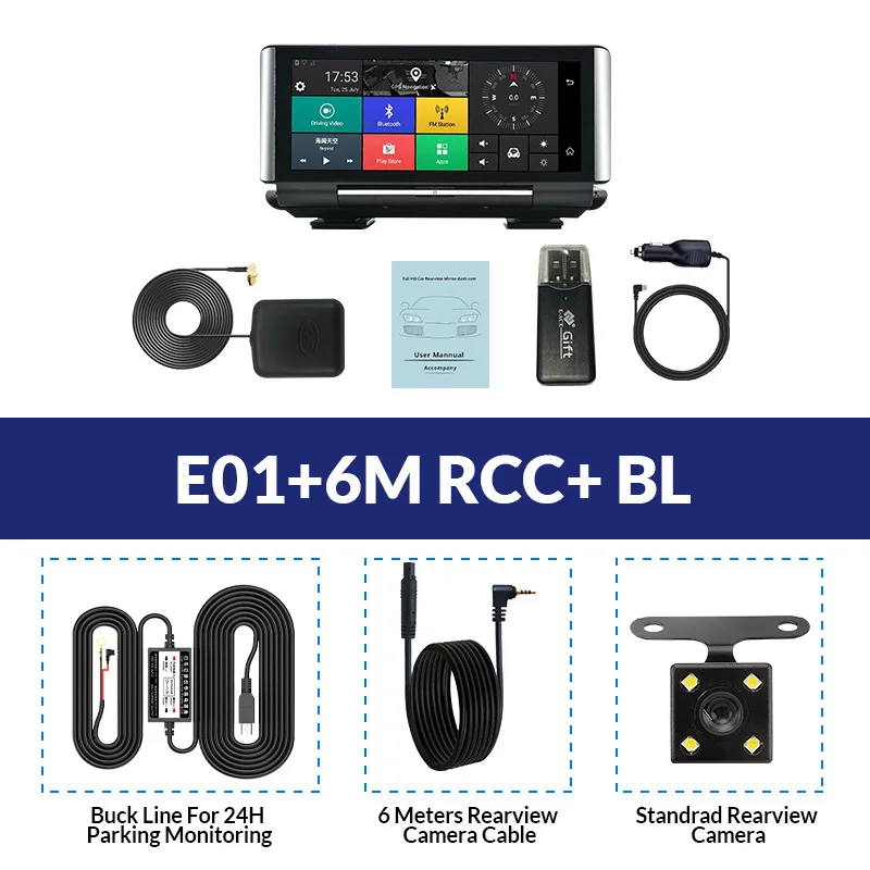 E-ACE E01 Автомобильный видеорегистратор gps 4G навигационный трекер " Android 5,1 Автомобильная камера wifi 1080P ADAS видео рекордер для автомобильных навигаторов туризма