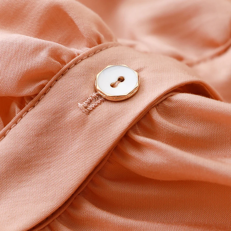 

Summer Dresses Elegant Fashion Turn-down Collar Three Quarter Sleeve Solid Shirt Dress Slim Office Lady A-line Two-pieces Dress