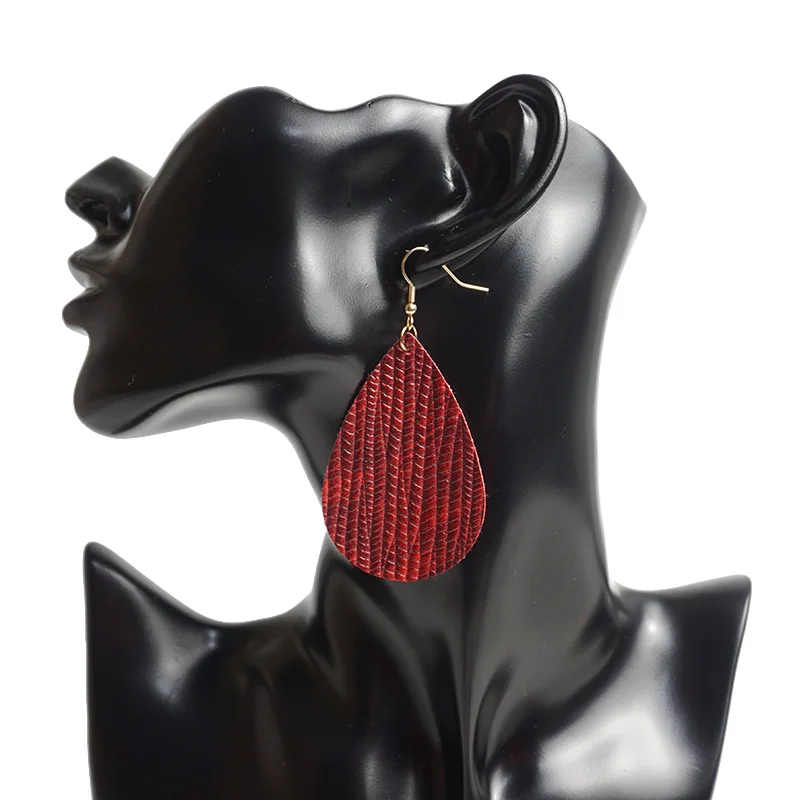 Классические Кожаные серьги Mulan Garden для женщин эффектные модные капли из