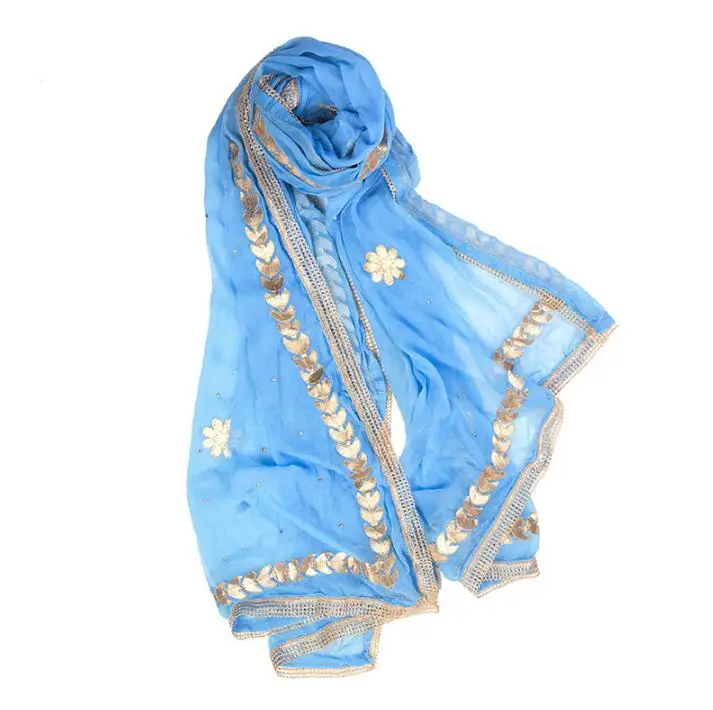 5 цветов индийский этнический стиль Женская сари Весна Лето шаль красивый