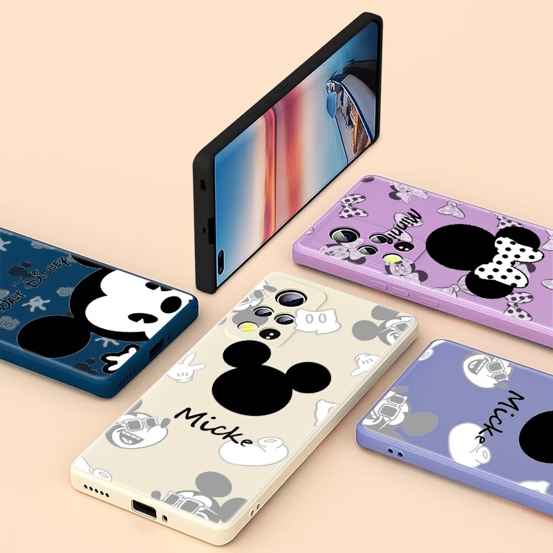 

Mickey Mouse Head For Honor 20i X20 X10 10X 10i 9X 9C 9S Play 3 4 5 Pro Lite 5G Phone Case Liquid Silicone Soft Cover