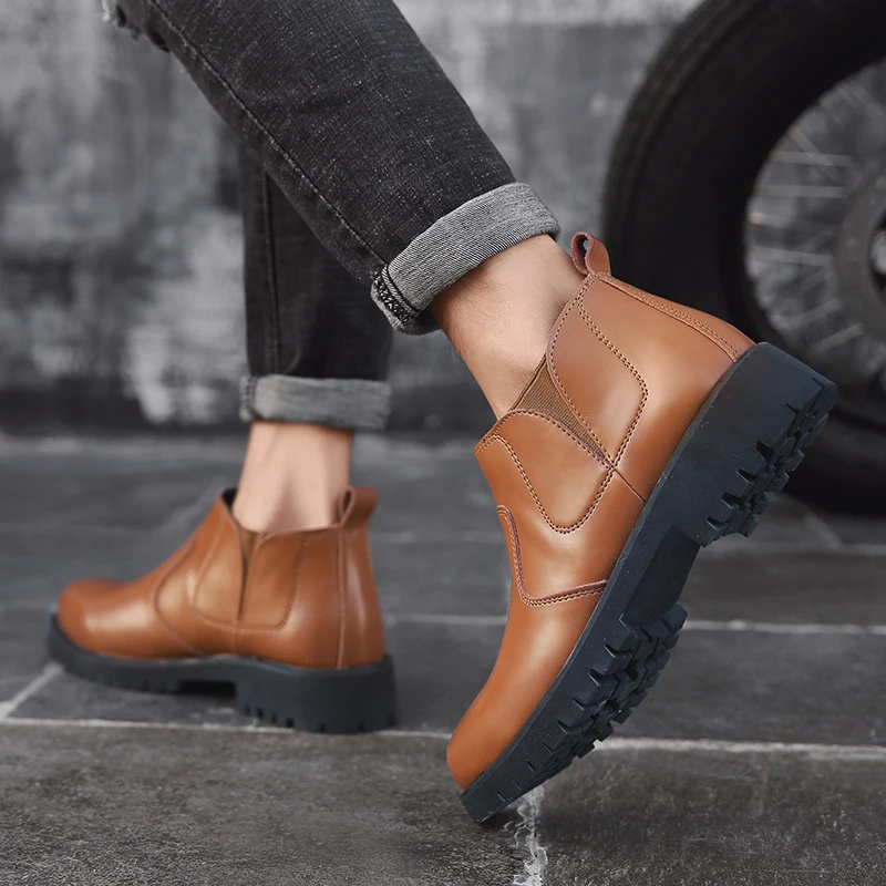 Новые мужские ботинки из натуральной кожи Брендовые Лоферы Челси Слипоны на