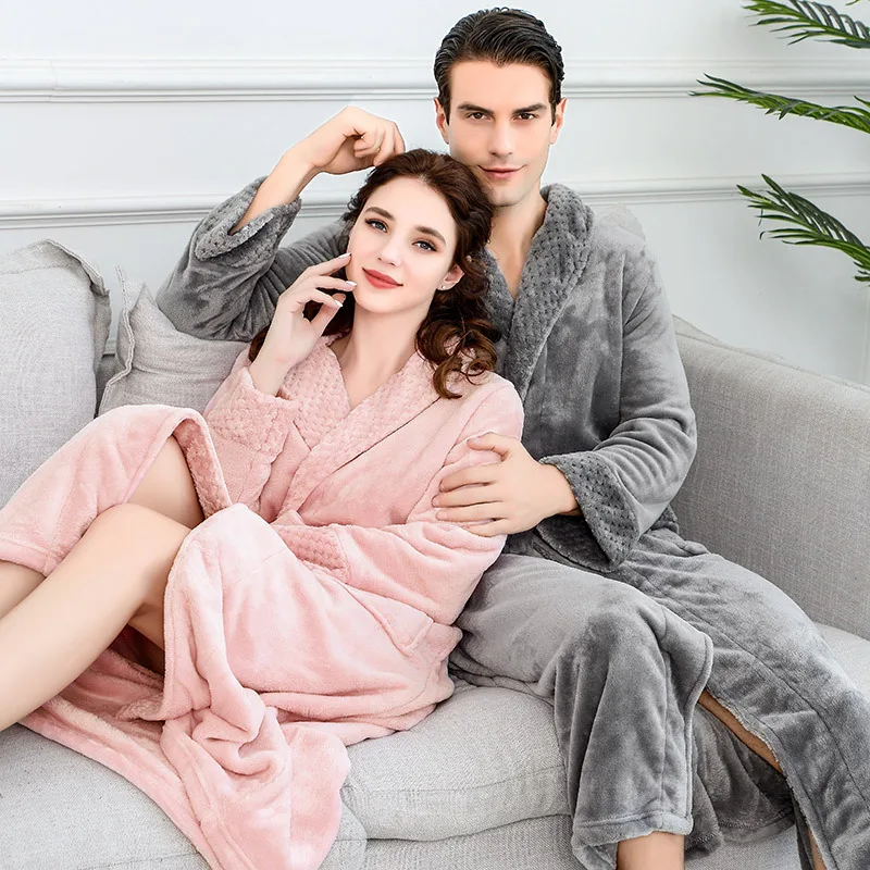 Мужской зимний удлиненный толстый теплый фланелевый флисовый халат для мужчин s