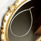 Lii Ji натуральный Лабрадорит лунный камень фотосеребряное Платиновое покрытие ручной работы регулируемое ожерелье 38 + 3 см