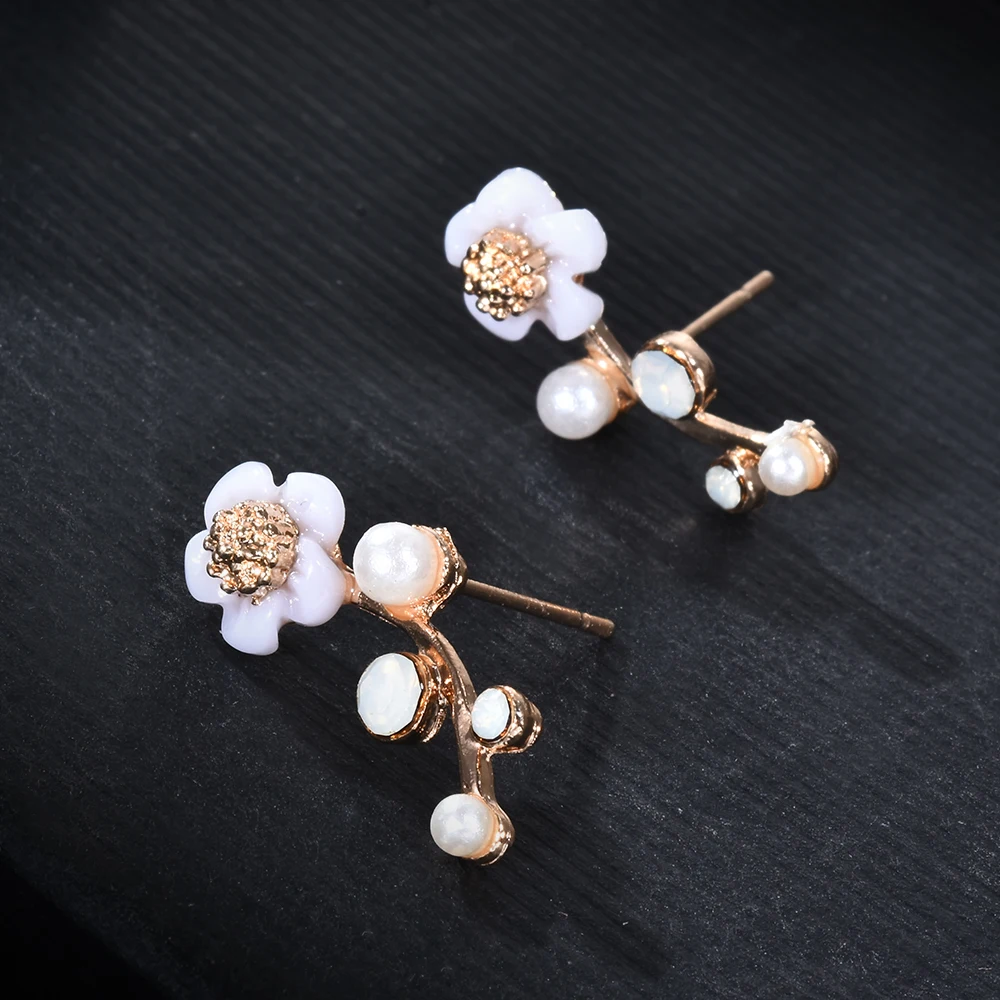 Модные женские элегантные серьги гвоздики с искусственным жемчугом и