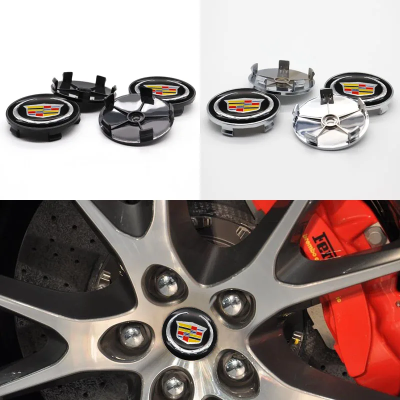 

For Cadillac-logo car personality modification styling accessories, 4pcs 68mm car logo wheel center hub cover badge cover