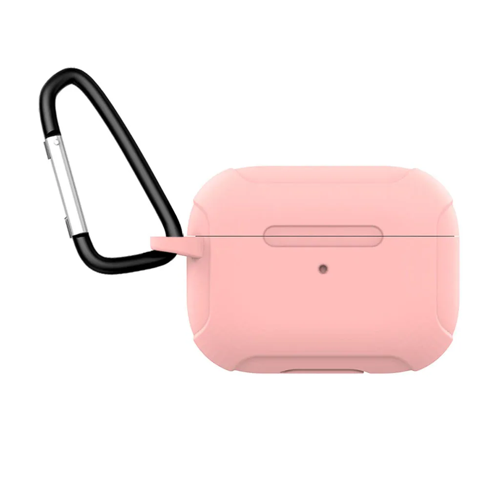 For AirPods Pro 2019 Wireless Charging Box Silicone Scratch Protection Holster with Carabiner for headphones Accessories Durable |