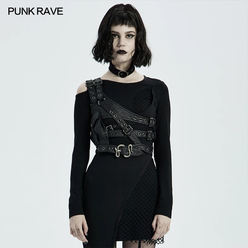

Punk Rave Fashion Women Shoulder Armor Acessory,Rock Adjustable Tank Top WS443