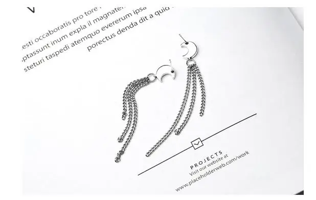 Женские серебряные серьги S925 с Луной и звездами Роскошные Блестящие модные иглой