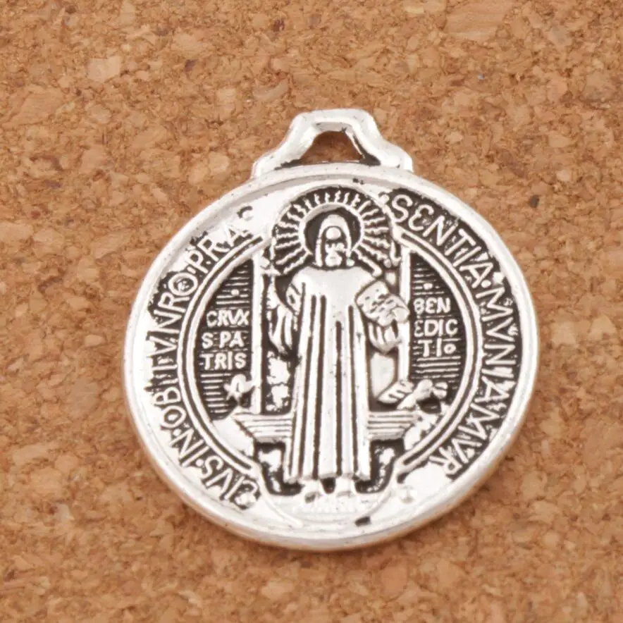 

Saint Benedict Medal Cross Charms Fashion Jewelry DIY L1643 100pcs 25x22MM zinc alloy