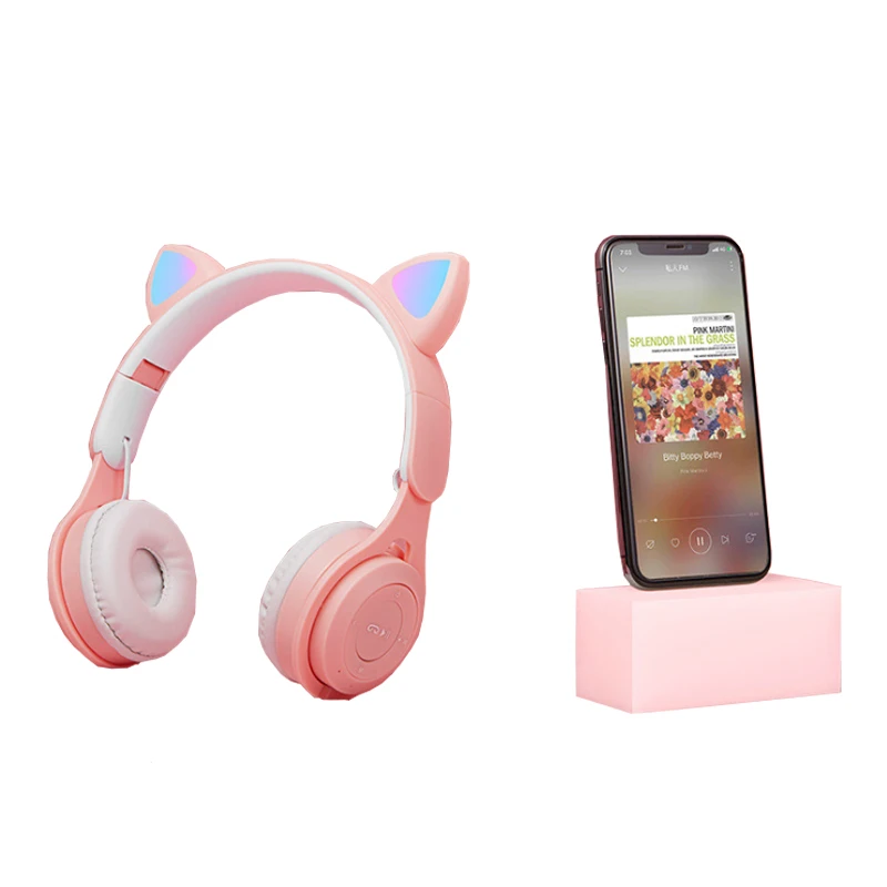 Беспроводные Bluetooth-наушники складные со светодиодной подсветильник кой и