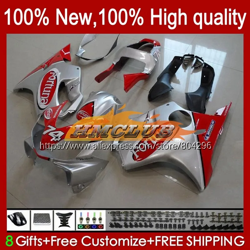 

Комплект SP1 SP2 для HONDA VTR1000 RC51 00 01 02 03 2004 2005 2006 65No.9 VTR 1000 серебристый красный 2000 2001 2002 2003 04 05 06 обтекатель