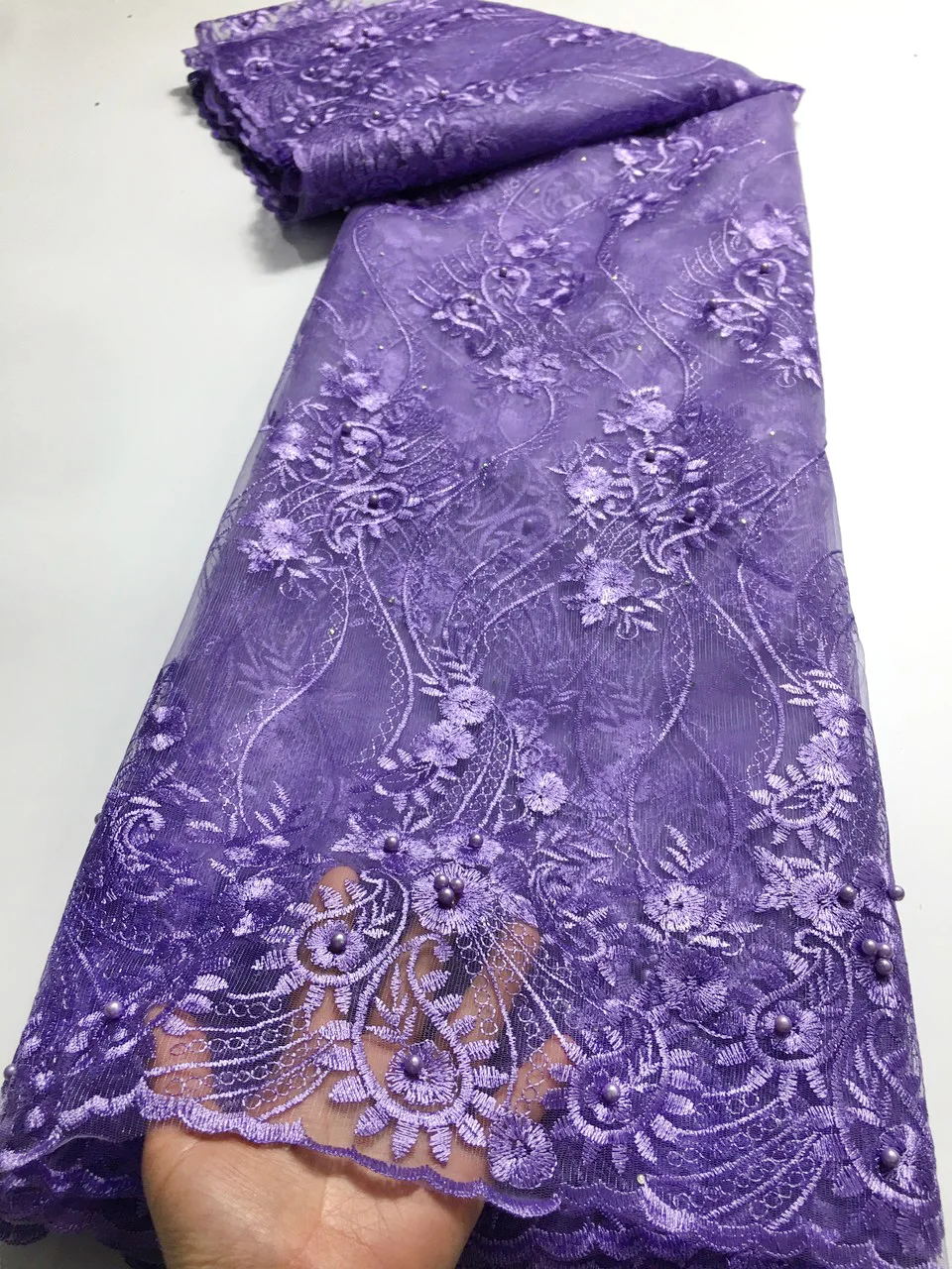 Белый африканская сетчатая кружевная ткань с бусины камни французская высокое