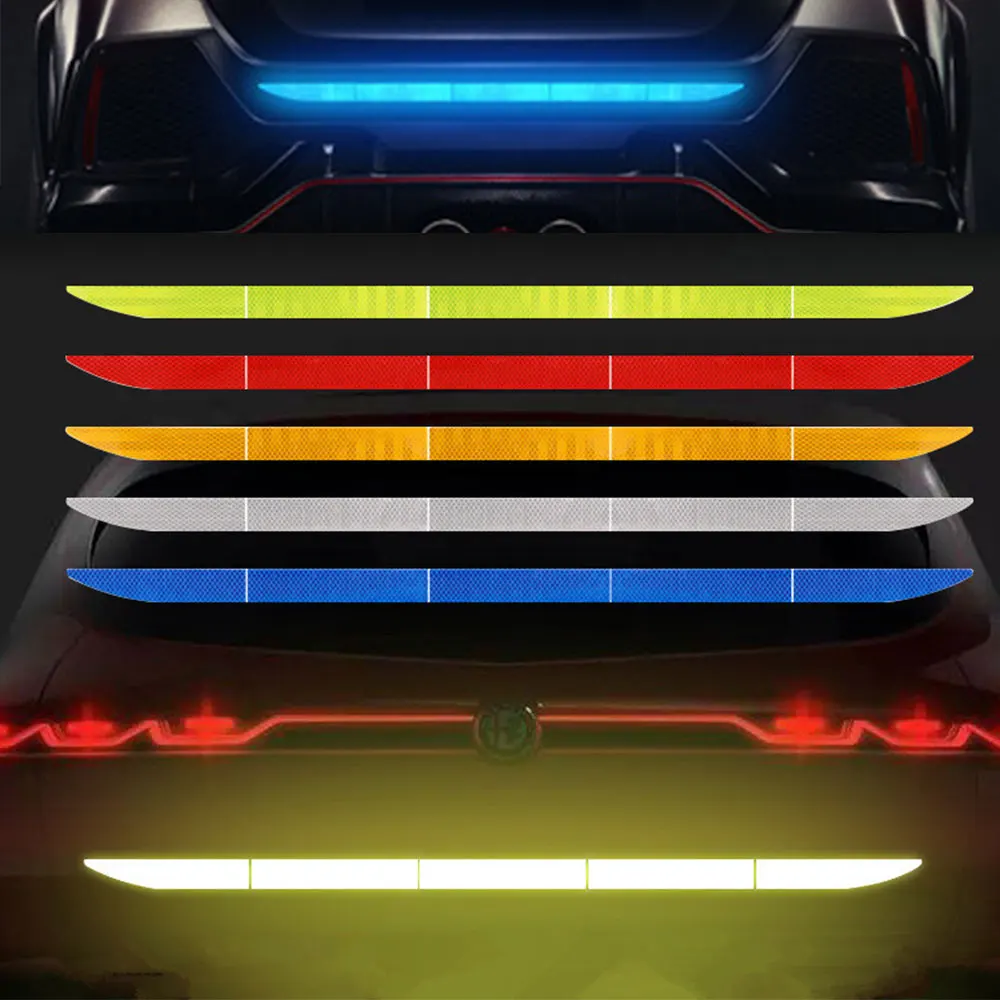 

Car Trunk Trim Stickers Rear safety anti-collision warning reflective stickers for For Ford decorative stickers