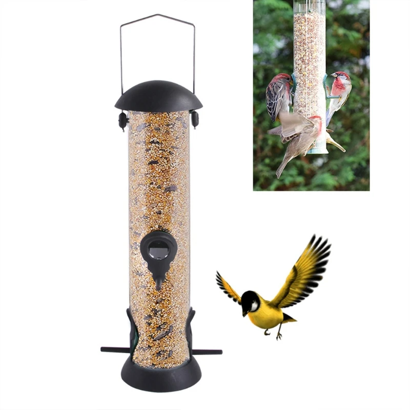 

Кормушка для семян дикой птицы, подвесной контейнер-дозатор для еды, уличное садовое украшение, товары для домашних животных 449E