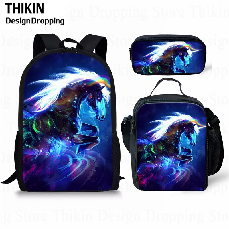as picture THIKN 3 шт школьная сумка набор Galaxy/Unicorn школьный рюкзак для подростков мальчиков девочек Студенческая дорожная сумка для книг школьные сумки для подарков - Цвет: as picture