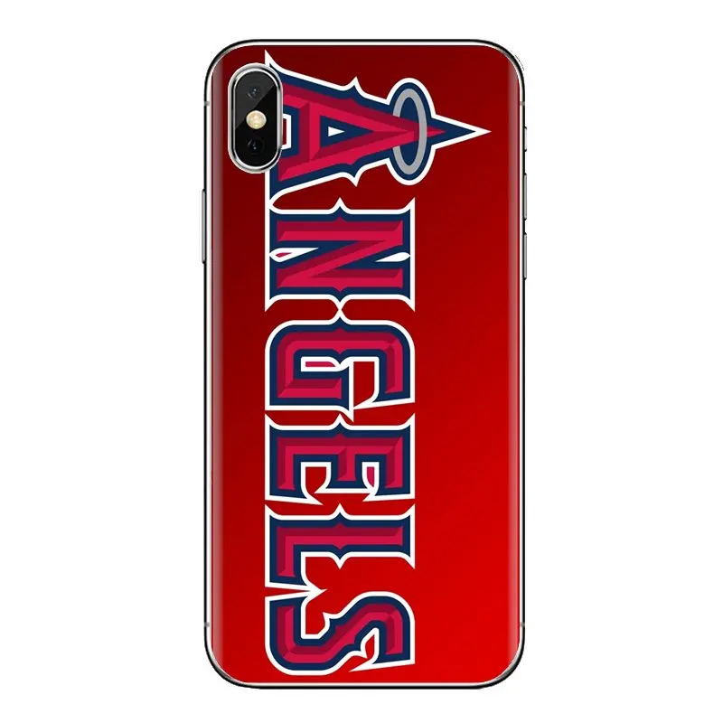Прозрачный ТПУ чехлы накладки Anaheim Angels для iPhone XS Max XR X 4 4S 5 5S 5C SE 6 6S 7 8 плюс samsung Galaxy J1