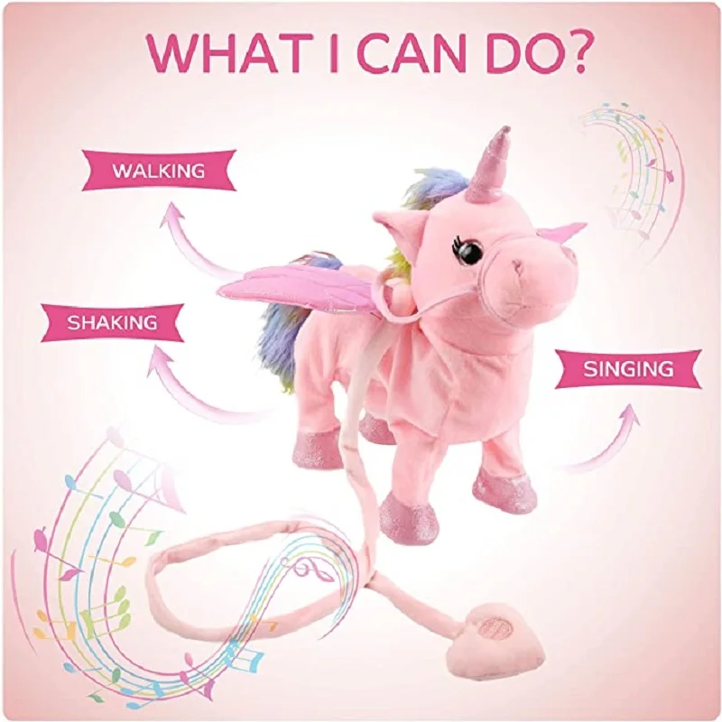 

Забавный Электрический прогулочный единорог, Плюшевый единорог, набивная музыка, обучающая игрушка для детей, подарок