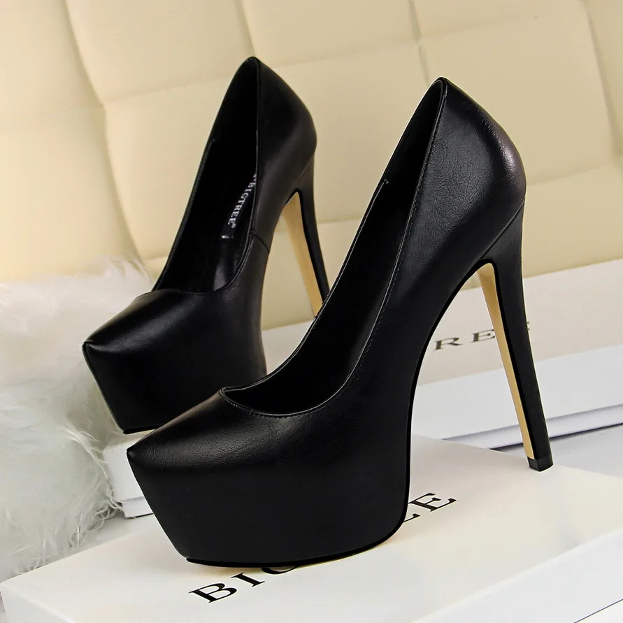 

2020 Luxury Shoes Women 13.5cm High Heel Waterproof 5.5cm Platform Heels Sexy Nightclub Thin Women's Single Office Career Shoes