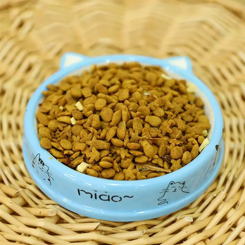 

2PCS Cute Cat Pattern Pet Ceramic Bowls Pet Food Water Feeder Bowl For Puppy Kitten Pet Feeder Cat Dog Feeding Supplies 2019 New