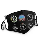 Кабины шесть циферблаты симулятор полета пилот смываемая маска для лица для взрослых, унисекс, в виде самолет маска Защитная крышка респиратор