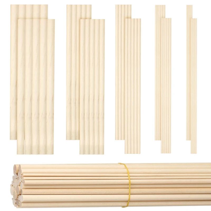 

10-100 PCS Pine Round Wooden Rods counting Sticks Educational Toys Premium Durable Dowel Building Model Woodworking DIY Crafts