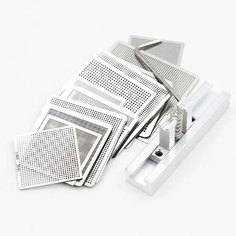 

Universal Direct Heating Bga Stencils Templates + Fixture Tin Solder Ball Soldering Tools For Laptop Chip
