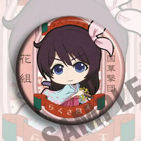 

6pcs/1lot Anime Sakura Wars Figure 5302 Badges Round Brooch Pin Gifts Kids Toy