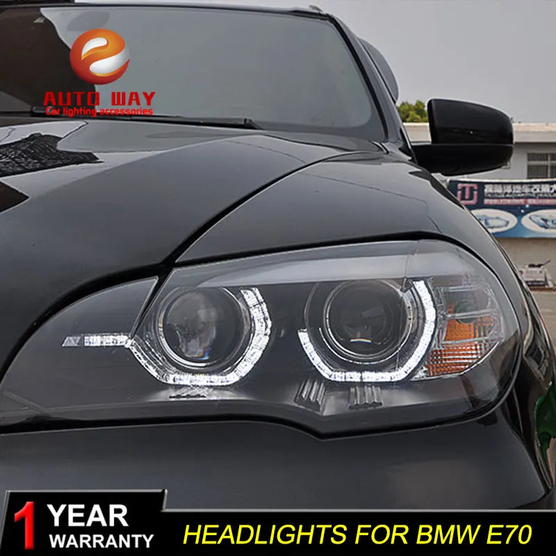 Чехол для автомобильных фар BMW X5 E70 2007 2010 светодиодный DRL объектив двухлучевой