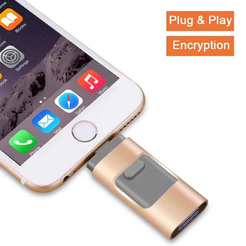 Флэш-накопитель USB для iPhone X / 8/7/7 Plus / 6 / 6s / 5 / SE / ipad OTG Pen Drive HD Picture Stick 16 ГБ 32 ГБ 64 ГБ 128 ГБ Плюс DIY ЛОГОТИП и DJ Music Pendrive USB 3.0 и Dropshipping