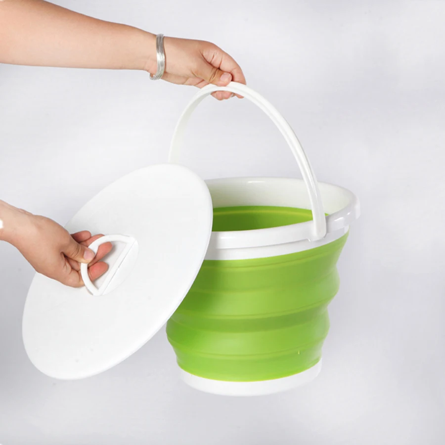 1.5-10L Portable Folding Bucket Outdoor Thick PP Silicone Fishing Supplies Folding Bucket for Fishing Promotion camping Car Wash