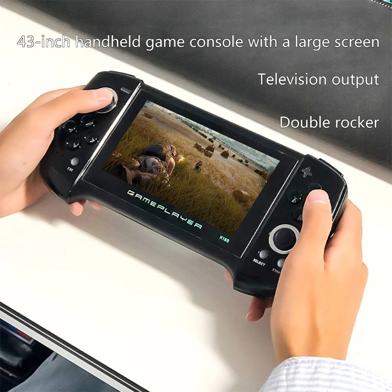 

X18Plus Handheld Game Console 4.3 Inch Large Screen Dual Joystick 64-bit Games