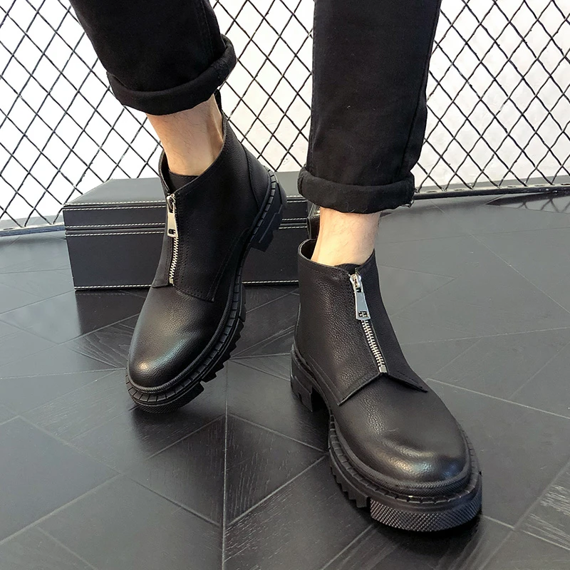 spesifikasi Fashion Chelsea Sepatu Untuk Pria Sepatu Bot Tinggi Atas Bisnis Kantor Kasual Sepatu Musim Semi Musim Gugur Baru Kasual Kulit Boots Pria Sepatu