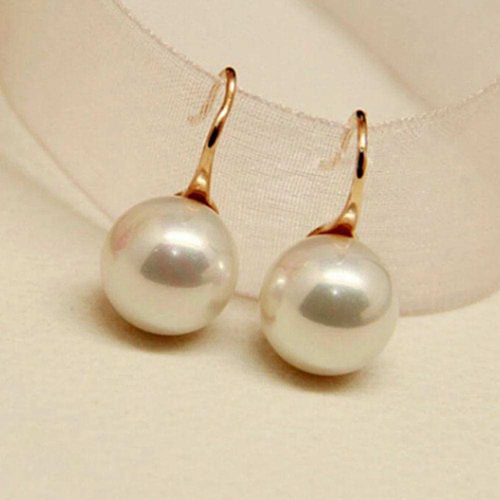 Модные женские искусственный жемчуг мини серьги для ушей крючки вечерние