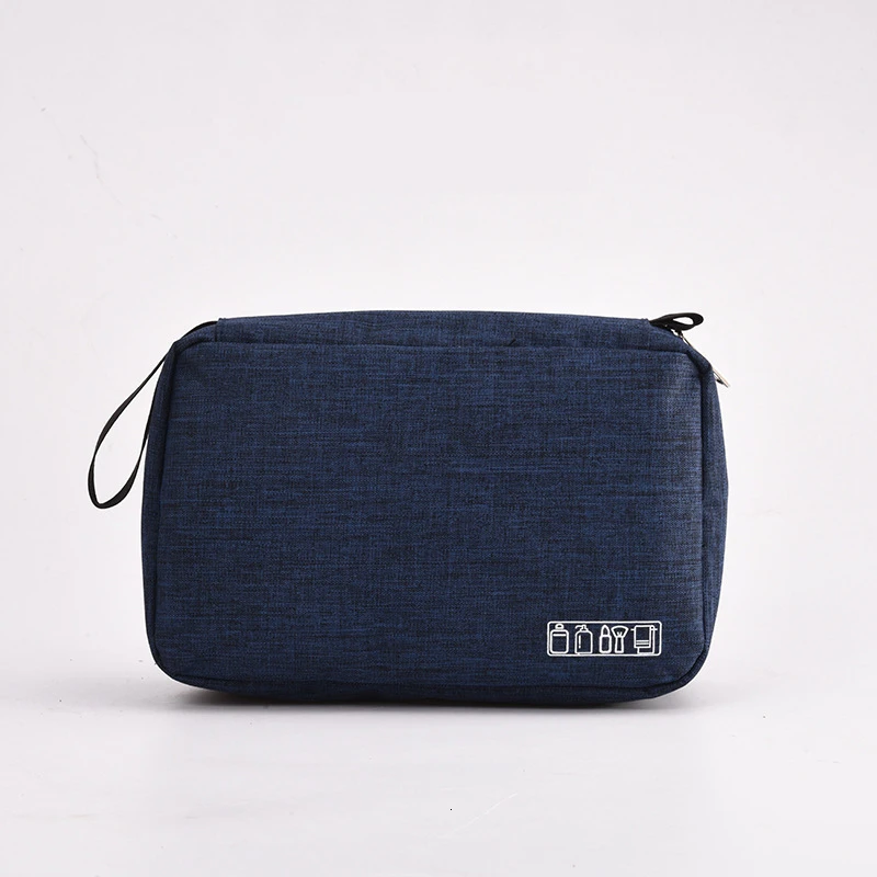 Navy blue Водонепроницаемая оксфордская подвесная сумка-Органайзер для путешествий Складная косметичка портативные женские функциональные сумки несессер - Цвет: Navy blue
