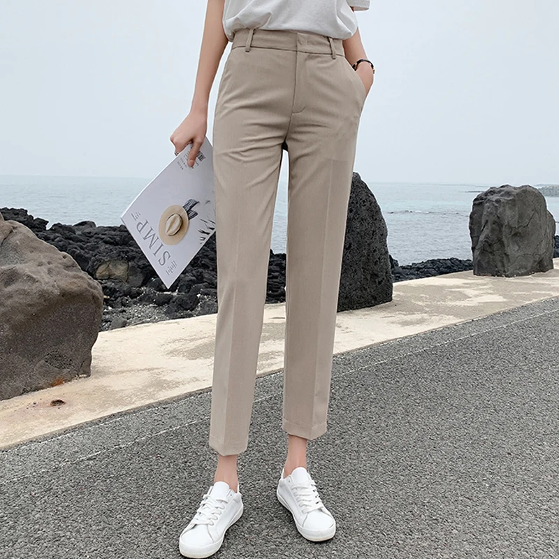 BGTEEVER OL Стиль Женские Брюки Плюс Размер повседневные узкие брюки с высокой талией