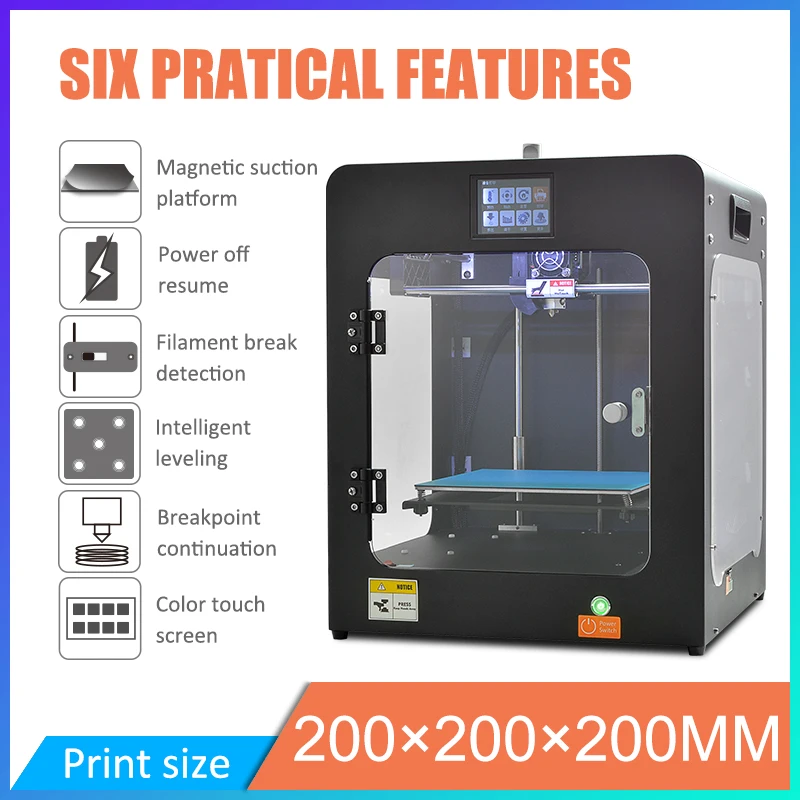 Корпус для 3D принтера HUAFAST HS Mini S поддержка ABS ТПУ пла PETG магнитная кровать детей FDM
