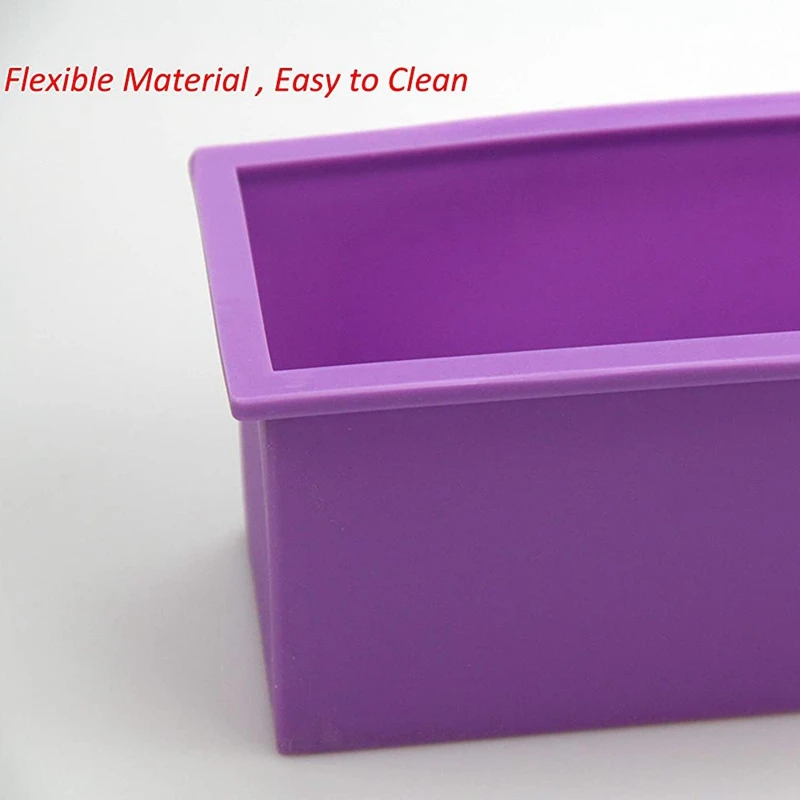 

Wooden Silicone Soap Mold Set, Rectangular Silicone Mold with Wooden Box, Wavy and Straight Scraper for Soap Making